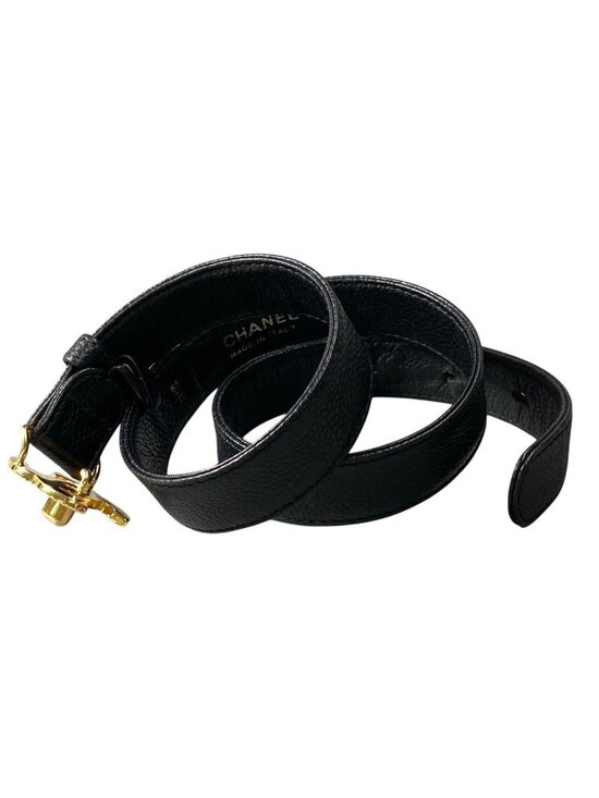 Chanel Turnlock Caviar Leather High Waist Belt 25 65 Black Gold main image 6